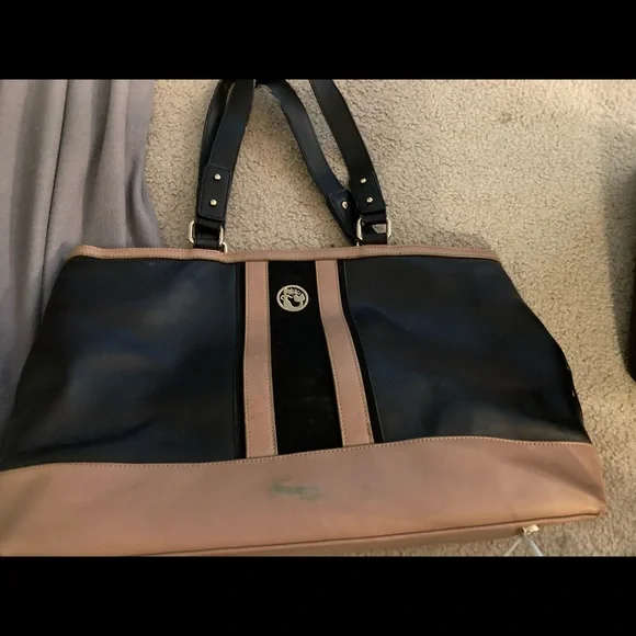 Spartina Black and Tan leather tote bag - Picture 1 of 7